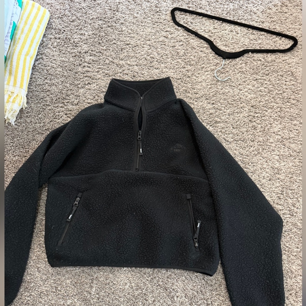 TNA Aritzia Black Sherpa-Lined Jacket